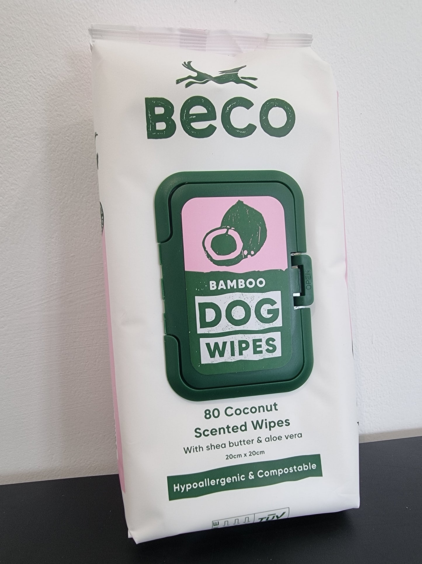 BECO Bamboo Dog Wipes x80 Coconut