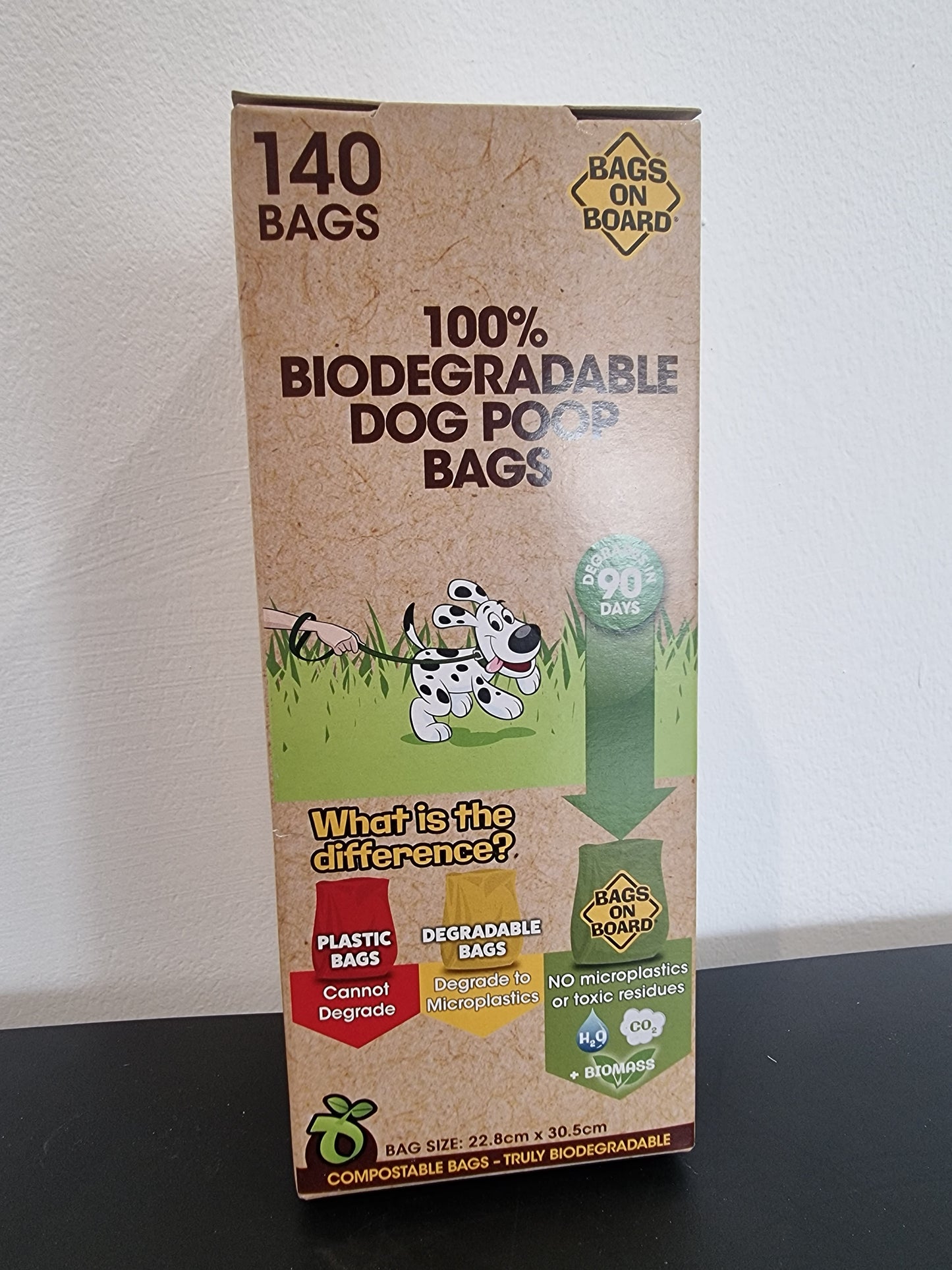 140 x BAGS ON BOARD Biodegradable Poo Bags